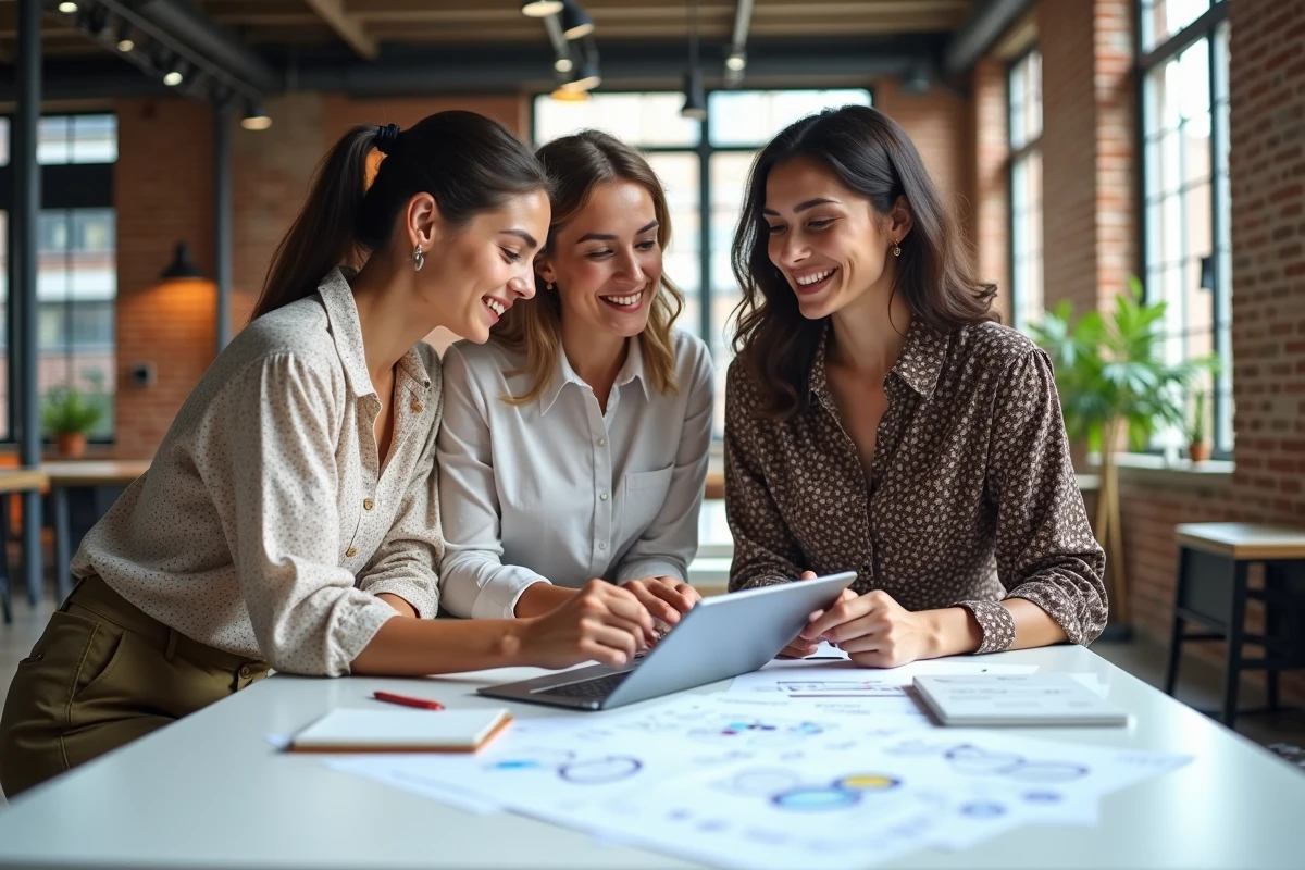Trois femmes discutant autour d